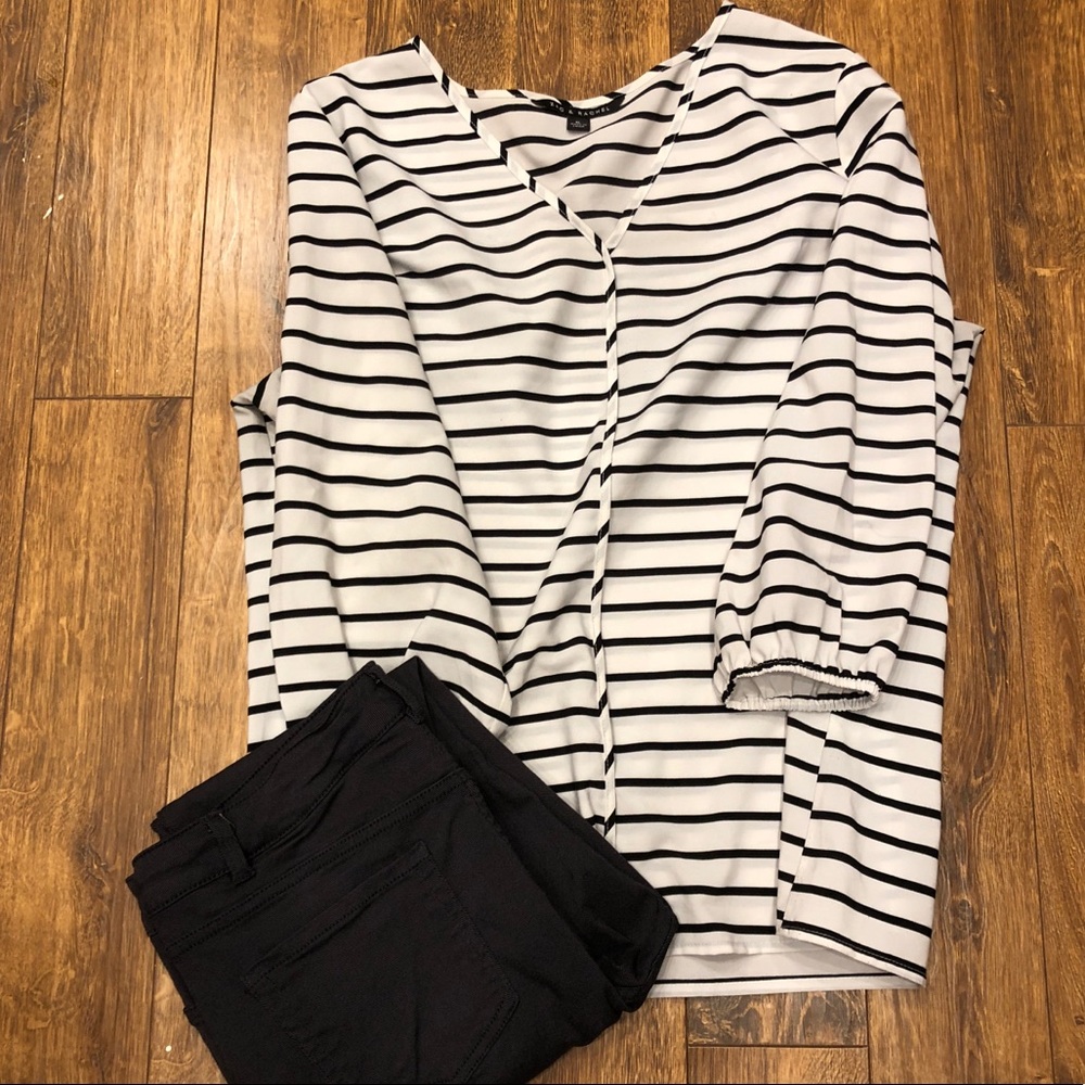 EUC Blk/wht Zac & Rachel long sleeve top - Picture 2 of 3